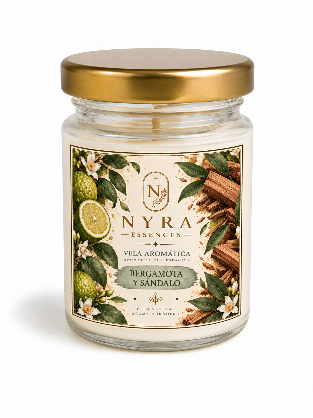 Bergamota y Sandalo | Vela Aromática 100 ml